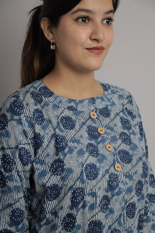 Abstract Print Baitha Collar Co-ord Set