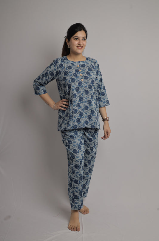 Abstract Print Baitha Collar Co-ord Set