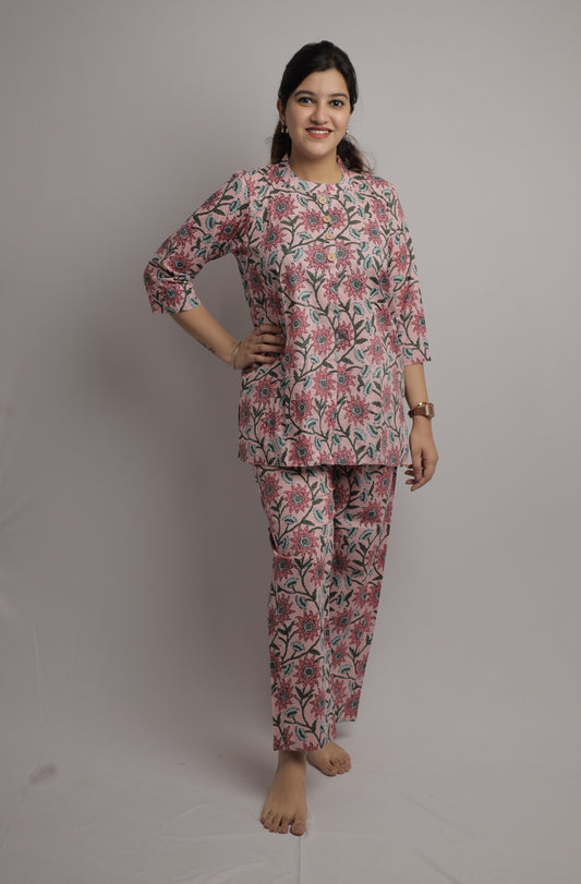 Floral Baitha Collar Co-ord Set