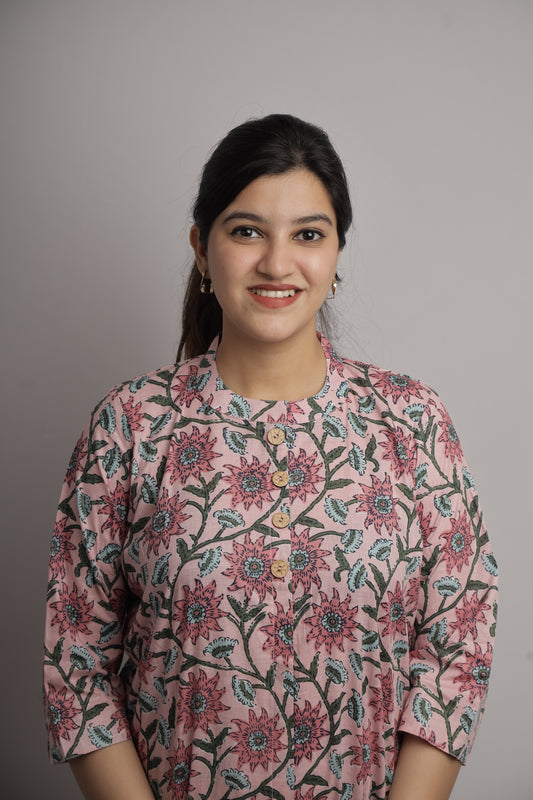 Floral Baitha Collar Co-ord Set