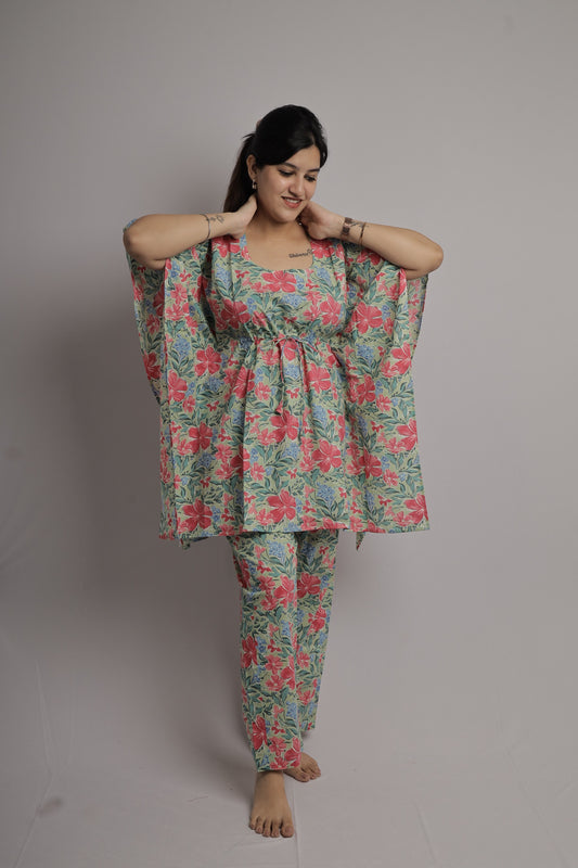 Floral Fiesta Kaftan Co-ord Set