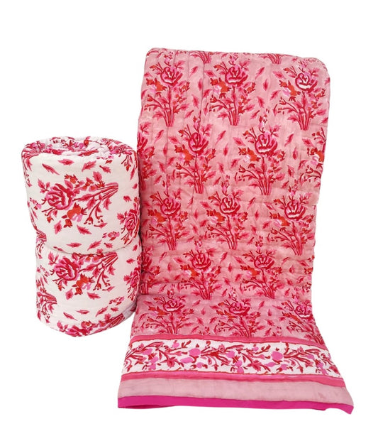 Rose Garden Floral Printed King size Quilt