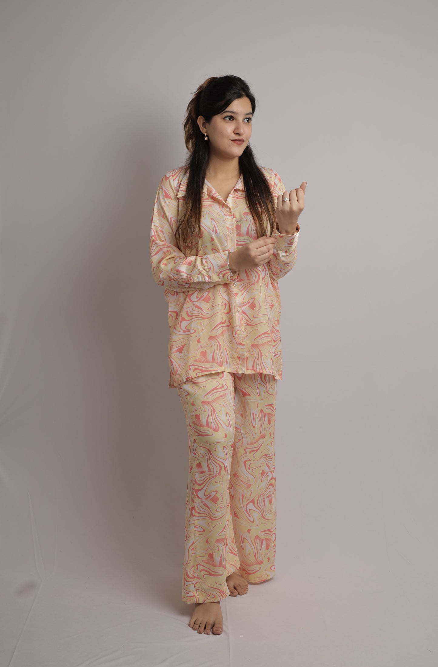 Peach Marbel Co-ord Set