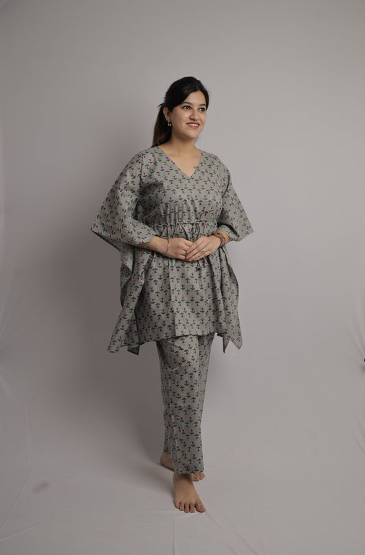 Tiny Floral Kaftan Co-ord Set