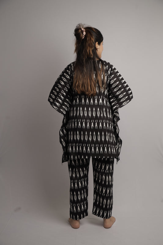Ikkat Print Kaftan Co-ord Set