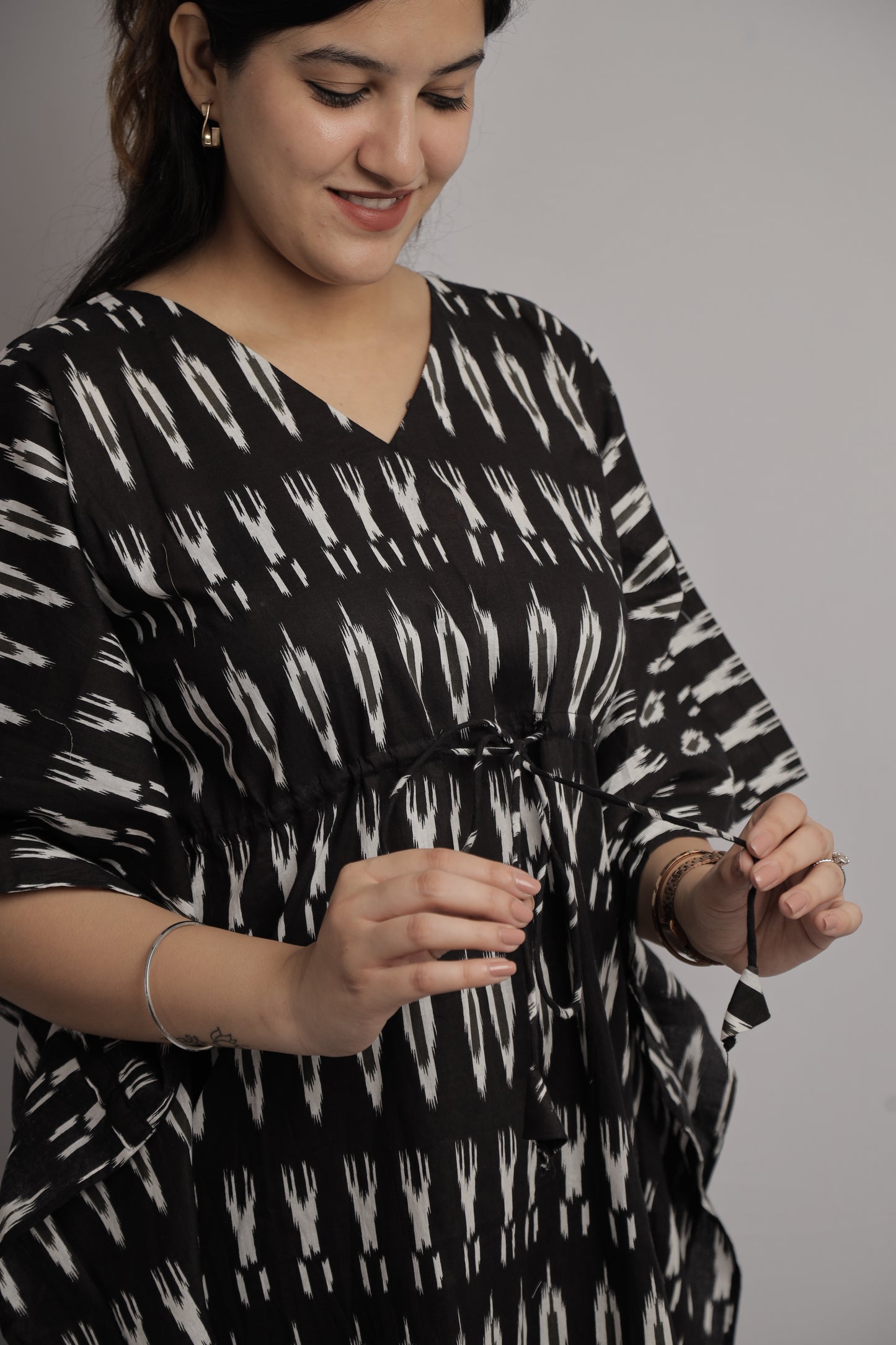 Ikkat Print Kaftan Co-ord Set