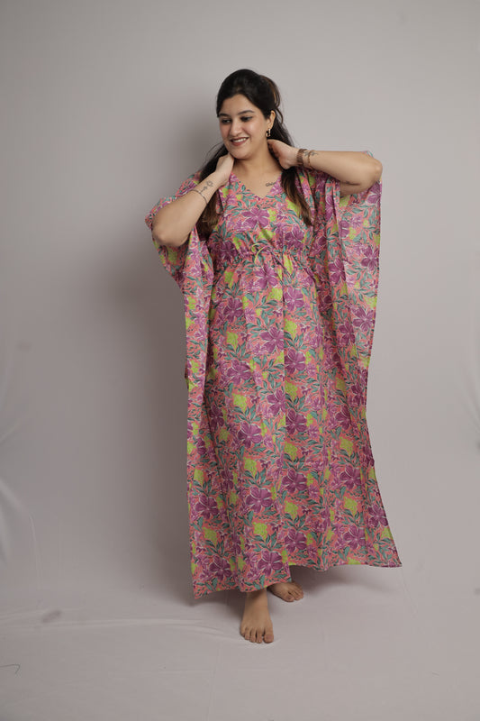 Blush Floral Kaftan Maxi