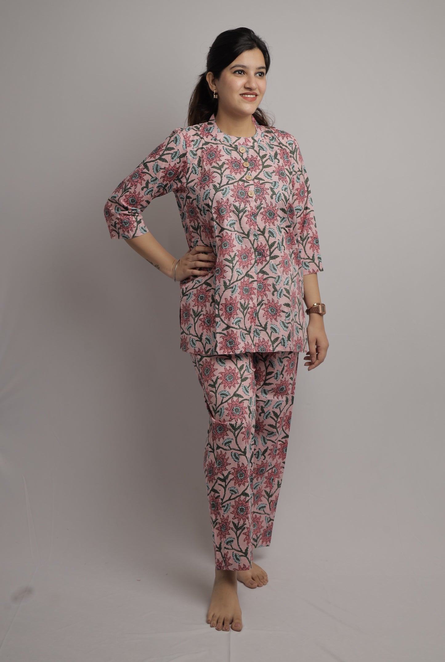 Floral Baitha Collar Co-ord Set