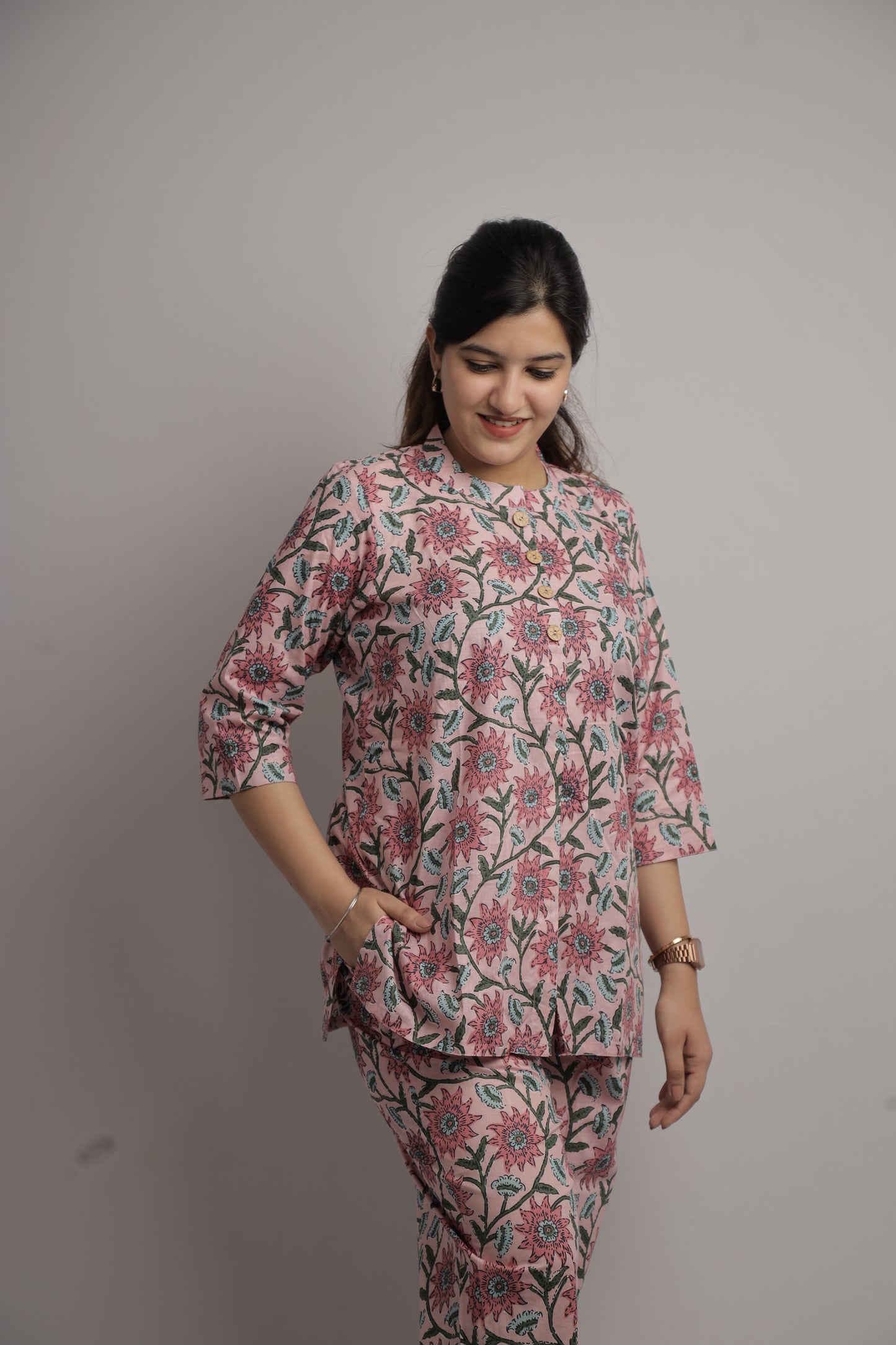 Floral Baitha Collar Co-ord Set