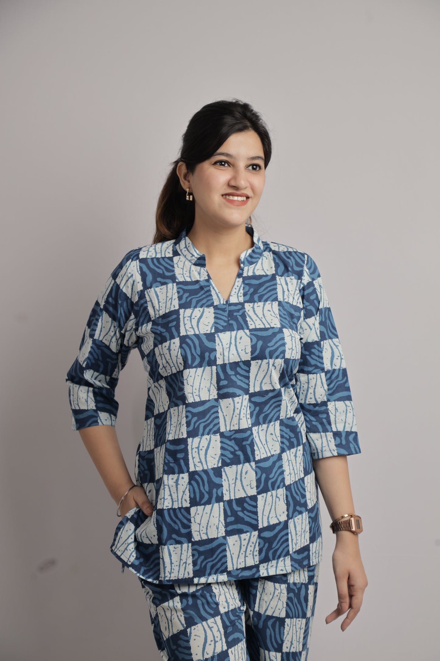 Chinese Collar  Co-ord Set