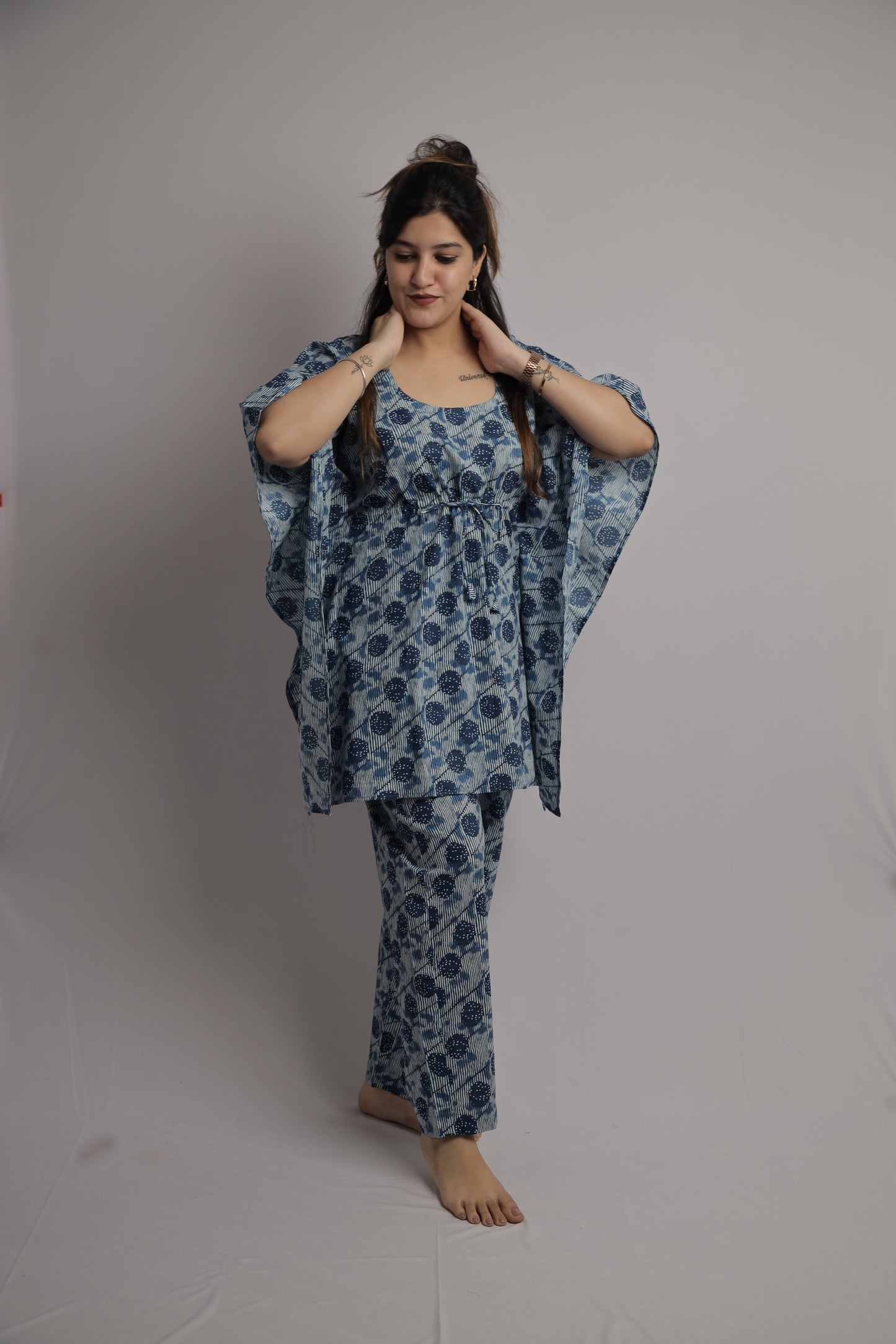 Abstract Floral Kaftan Co-ord Set
