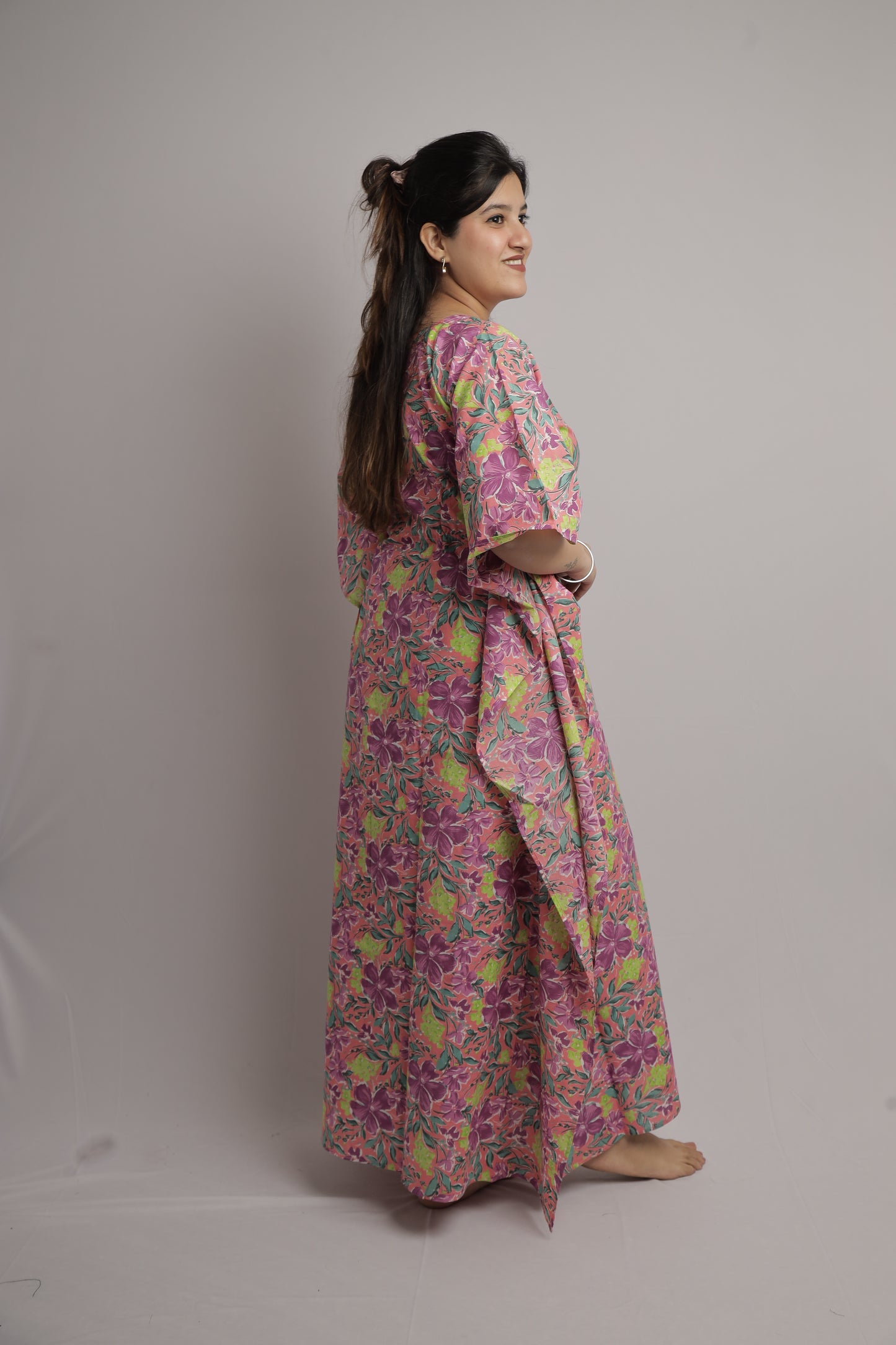 Blush Floral Kaftan Maxi