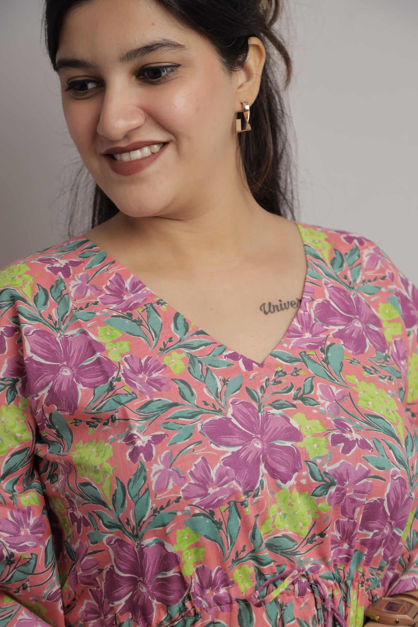 Blush Floral Kaftan Maxi